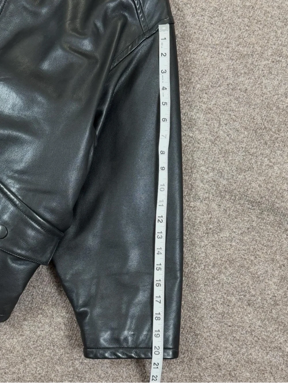 Vintage Nautica Black Leather Full Zip Moto Jacket Men’s 44 XL Waist Buckle 90s